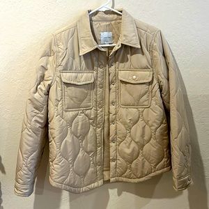 Lightly padded quilted shacket